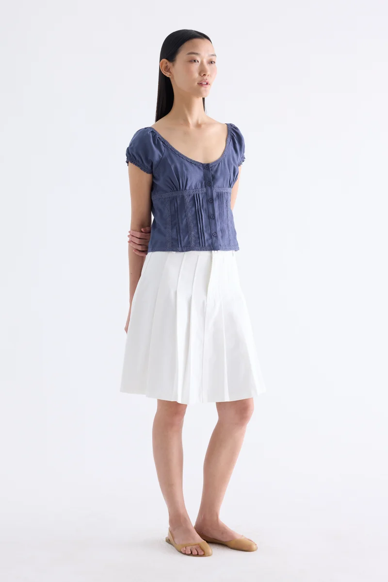 ذا اديتورز ماركت Kendella Low-Rise Pleated Skirt
